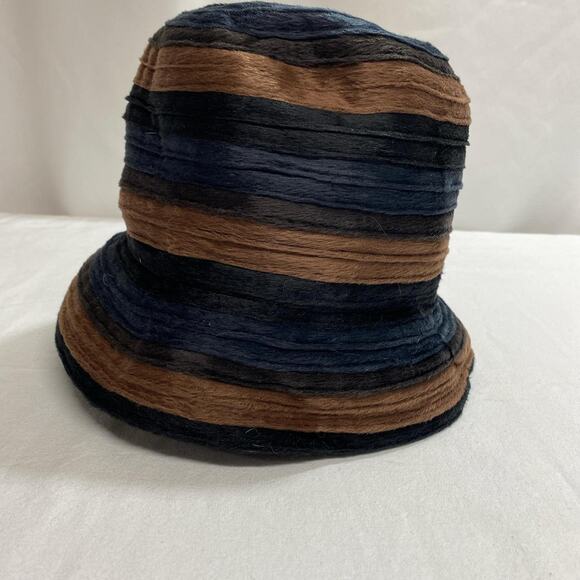 San Diego Hat Company Brown Black striped bucket hat adjustable fit vintage 90’s - Picture 1 of 5